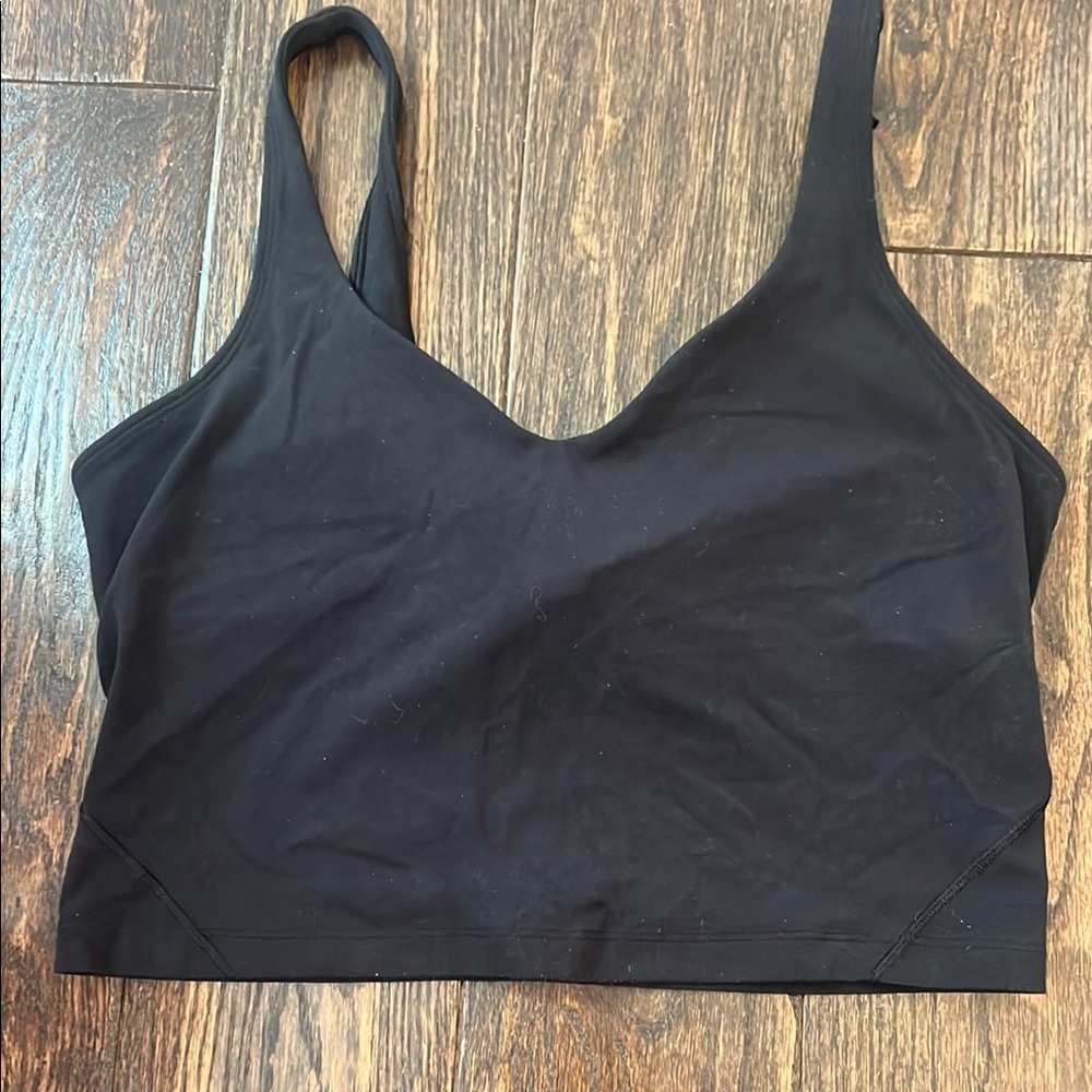 LULULEMON Black Cropped Tank Top Sports bra sz 10